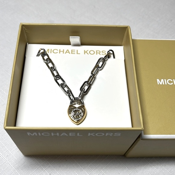 NEW Michael Kors two-toned necklace. Silver & gold tones. Chain link Box incl - Picture 14 of 14